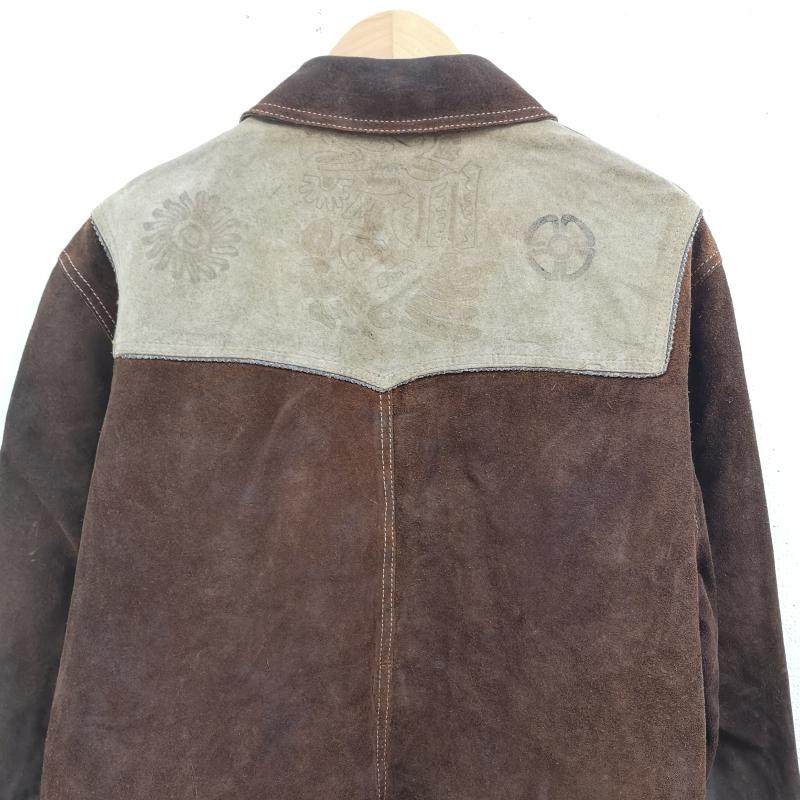 古着 USED ジャケット、上着 レザージャケット ELTORO BRAVO メキシコ製 70s 牛革 スプリット カウハイド スエード レザー ジャケット 茶 / ブラウン / brown X ベージュ / ベージュ / beige メンズ USED 古着 中古 50169564