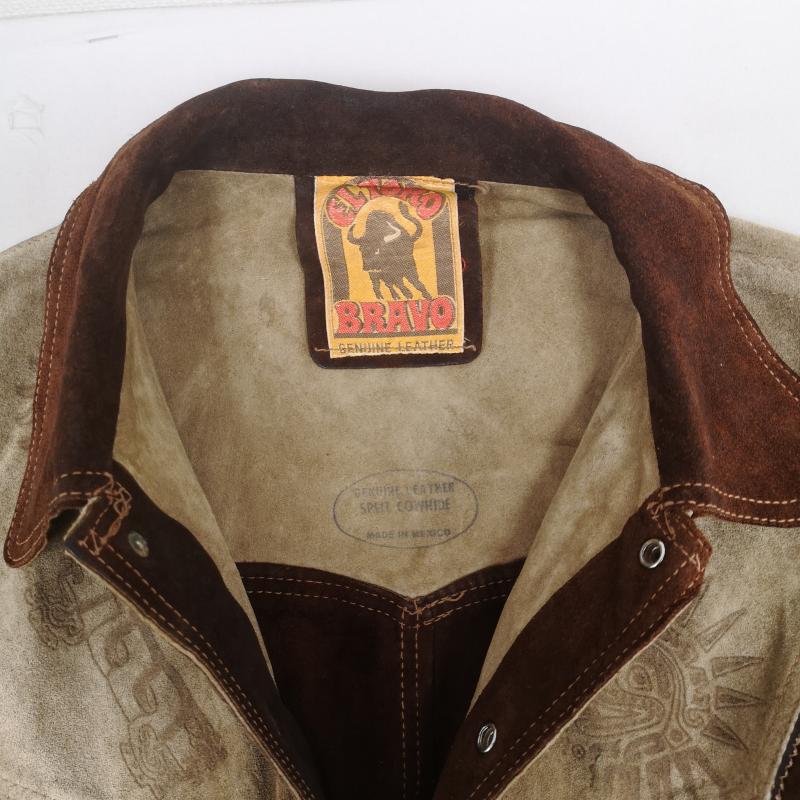 古着 USED ジャケット、上着 レザージャケット ELTORO BRAVO メキシコ製 70s 牛革 スプリット カウハイド スエード レザー ジャケット 茶 / ブラウン / brown X ベージュ / ベージュ / beige メンズ USED 古着 中古 50169564