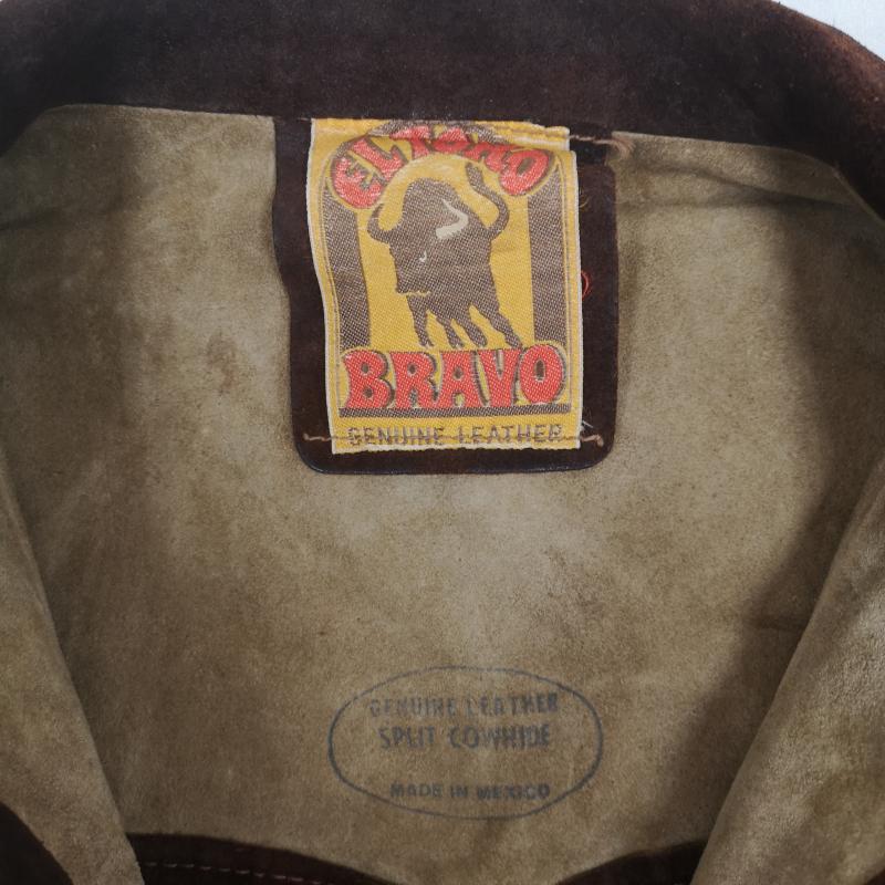 古着 USED ジャケット、上着 レザージャケット ELTORO BRAVO メキシコ製 70s 牛革 スプリット カウハイド スエード レザー ジャケット 茶 / ブラウン / brown X ベージュ / ベージュ / beige メンズ USED 古着 中古 50169564