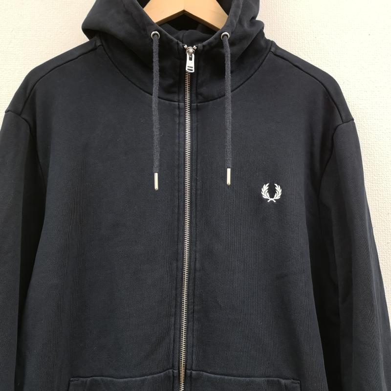 フレッドペリー FRED PERRY パーカー 長袖 ワンポイント ロゴ 刺繡 フーデッド ジップ スルー パーカー J7536 L 紺 / ネイビー / navy メンズ USED 古着 中古 50169565