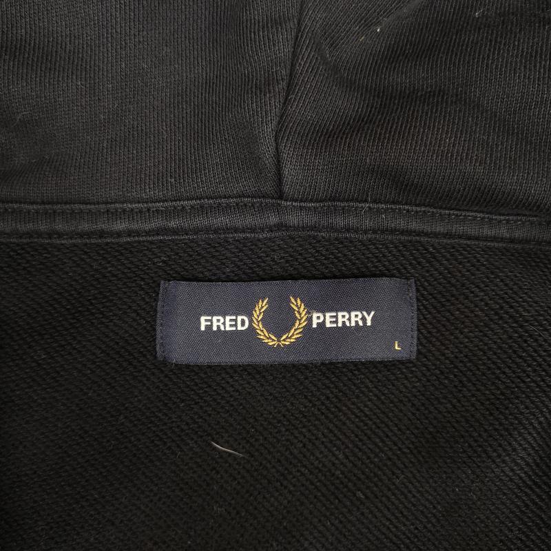 フレッドペリー FRED PERRY パーカー 長袖 ワンポイント ロゴ 刺繡 フーデッド ジップ スルー パーカー J7536 L 紺 / ネイビー / navy メンズ USED 古着 中古 50169565