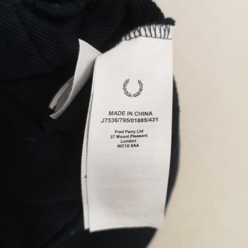 フレッドペリー FRED PERRY パーカー 長袖 ワンポイント ロゴ 刺繡 フーデッド ジップ スルー パーカー J7536 L 紺 / ネイビー / navy メンズ USED 古着 中古 50169565