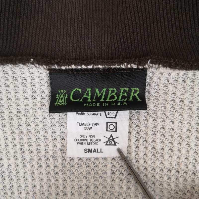 キャンバー CAMBER トレーナー 長袖 USA製 裏地サーマル ジップアップ スウェット S 茶 / ブラウン / brown メンズ USED 古着 中古 50169572