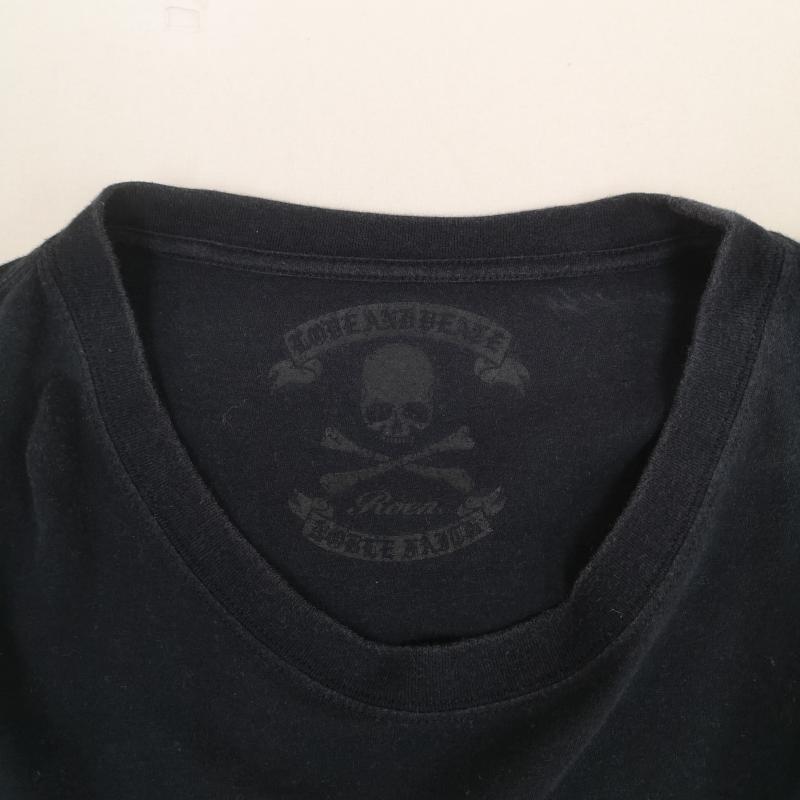 ロエン ROEN Tシャツ 長袖 日本製 レオパード柄 スカル ドクロ 骸骨 クロスボーン 海賊旗 長袖 Tシャツ L/S TEE 46 紺 / ネイビー / navy メンズ USED 古着 中古 50169573