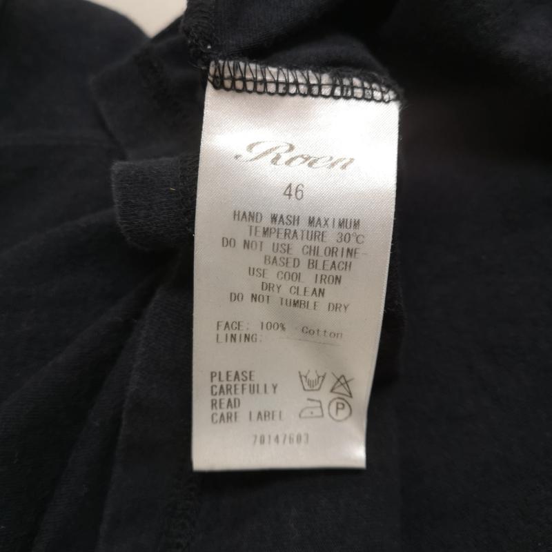 ロエン ROEN Tシャツ 長袖 日本製 レオパード柄 スカル ドクロ 骸骨 クロスボーン 海賊旗 長袖 Tシャツ L/S TEE 46 紺 / ネイビー / navy メンズ USED 古着 中古 50169573