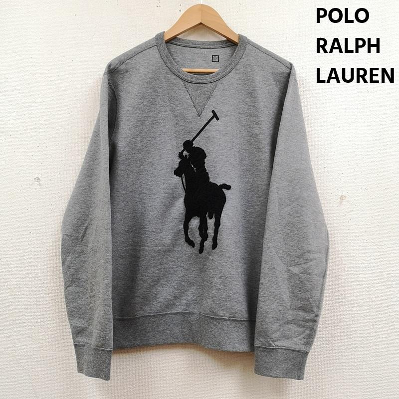 ポロラルフローレン POLO RALPH LAUREN トレーナー 長袖 ビッグポニー ダブルニット クルーネック スウェットトレーナー M 灰 / グレー / gray メンズ USED 古着 中古 50169574