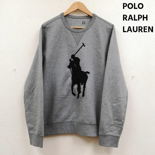 ポロラルフローレン POLO RALPH LAUREN トレーナー 長袖 ビッグポニー ダブルニット クルーネック スウェットトレーナー M 灰 / グレー / gray メンズ USED 古着 中古 50169574