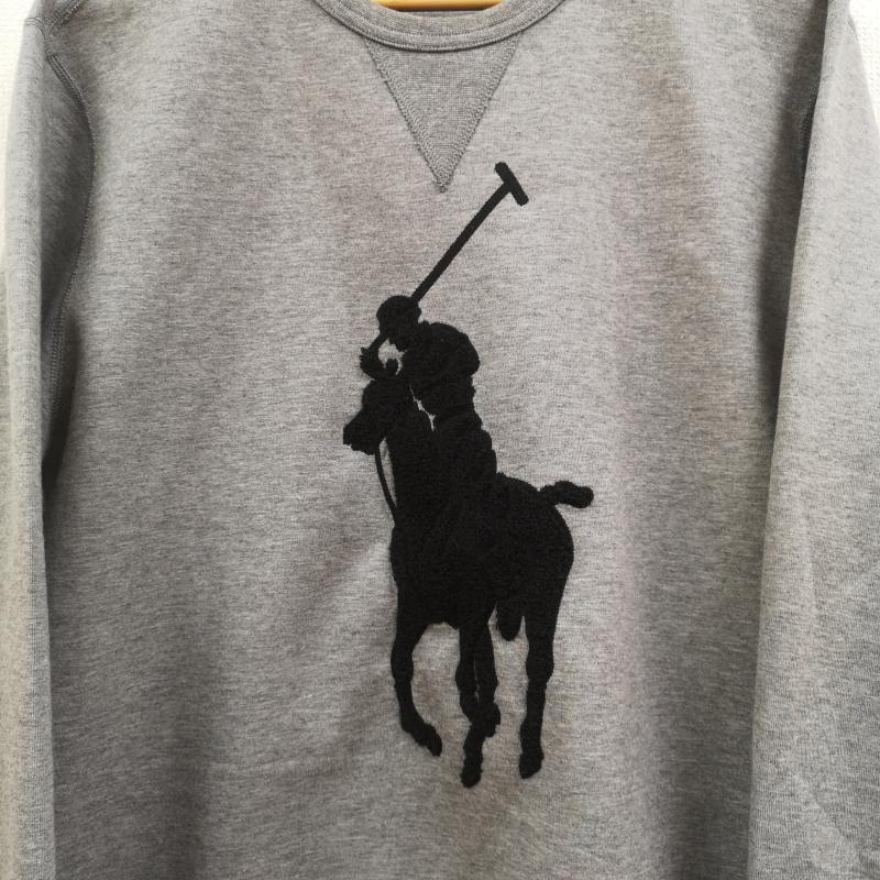 ポロラルフローレン POLO RALPH LAUREN トレーナー 長袖 ビッグポニー ダブルニット クルーネック スウェットトレーナー M 灰 / グレー / gray メンズ USED 古着 中古 50169574
