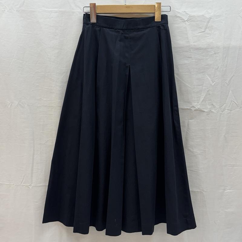 イッセイミヤケ ISSEY MIYAKE スカート ひざ丈スカート タック フレア スカート サイドジップ JG52380 S 紺 / ネイビー / navy レディース USED 古着 中古 50169583