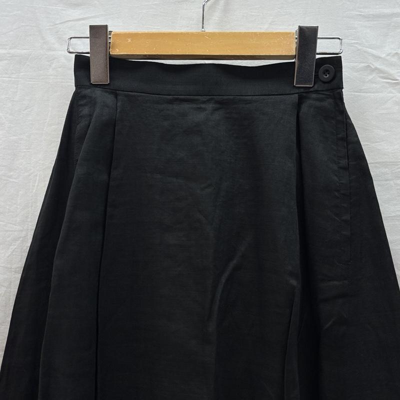 イッセイミヤケ ISSEY MIYAKE スカート ひざ丈スカート リネン 麻 タック フレア スカート IM21-FG641 S レディース USED 古着 中古 50169585