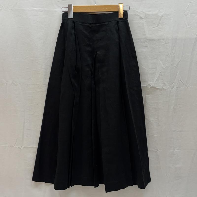 イッセイミヤケ ISSEY MIYAKE スカート ひざ丈スカート リネン 麻 タック フレア スカート IM21-FG641 S レディース USED 古着 中古 50169585