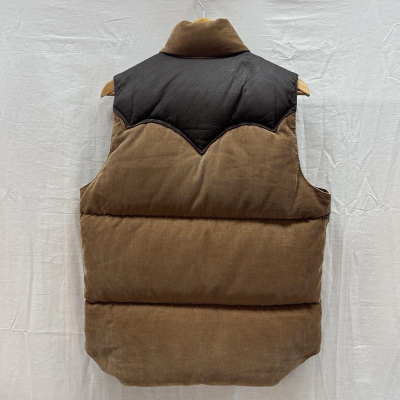 ロッキー マウンテン フェザーベッド Rocky Mountain FeatherBed ジャケット、上着 ダウンベスト BEAMS 別注 ダウンベスト コーデュロイ レザー コンビ 450-482-63 38 茶 / ブラウン / brown メンズ USED 古着 中古 50169595