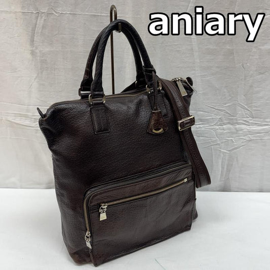 アニアリ aniary トートバッグ トートバッグ 2WAY レザー トート ショルダー バッグ 縦長 - 茶 / ブラウン / brown メンズ USED 古着 中古 50169597