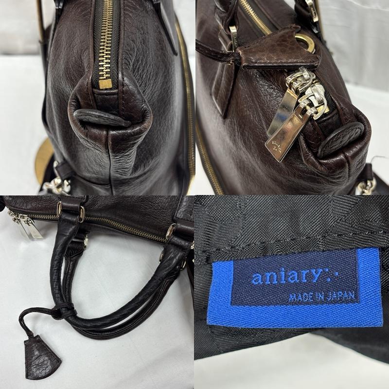 アニアリ aniary トートバッグ トートバッグ 2WAY レザー トート ショルダー バッグ 縦長 - 茶 / ブラウン / brown メンズ USED 古着 中古 50169597