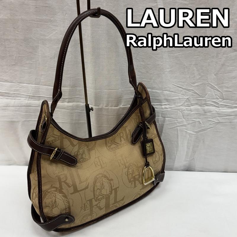 ローレンラルフローレン LAUREN RALPH LAUREN ハンドバッグ ハンドバッグ ロゴ 総柄 キャンバス ハンドバッグ チャーム付 ワンショルダー - レディース USED 古着 中古 50169600