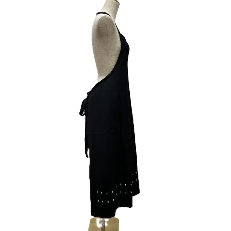 ブラックコムデギャルソン BLACK COMME des GARCONS ワンピース ロングスカート 17AW スタッズ デザイン エプロン ワンピース 1T-A007 S 黒 / ブラック / black レディース USED 古着 中古 50169603