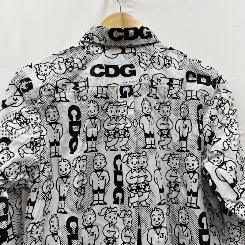コムデギャルソン COMME des GARCONS シャツ、ブラウス 長袖 原田治氏 OSAMU GOODS 総柄 プリント シャツ OS-B201 M 白 / ホワイト / white X 黒 / ブラック / black メンズ USED 古着 中古 50169604