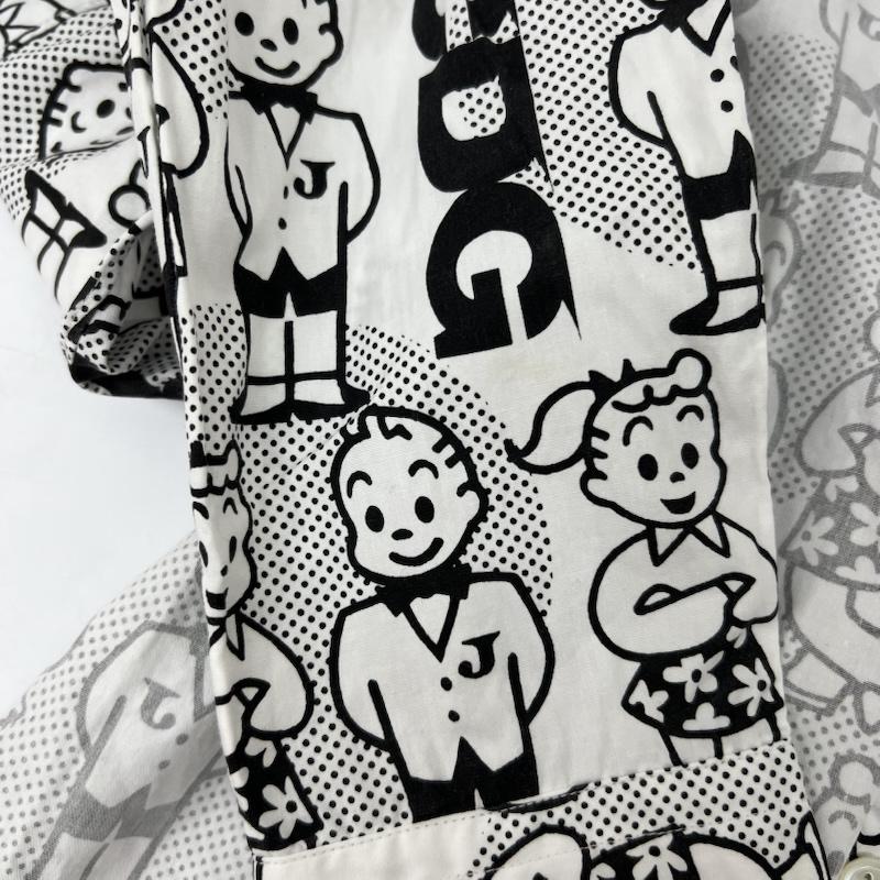 コムデギャルソン COMME des GARCONS シャツ、ブラウス 長袖 原田治氏 OSAMU GOODS 総柄 プリント シャツ OS-B201 M 白 / ホワイト / white X 黒 / ブラック / black メンズ USED 古着 中古 50169604