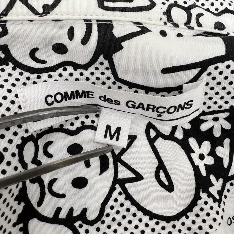 コムデギャルソン COMME des GARCONS シャツ、ブラウス 長袖 原田治氏 OSAMU GOODS 総柄 プリント シャツ OS-B201 M 白 / ホワイト / white X 黒 / ブラック / black メンズ USED 古着 中古 50169604