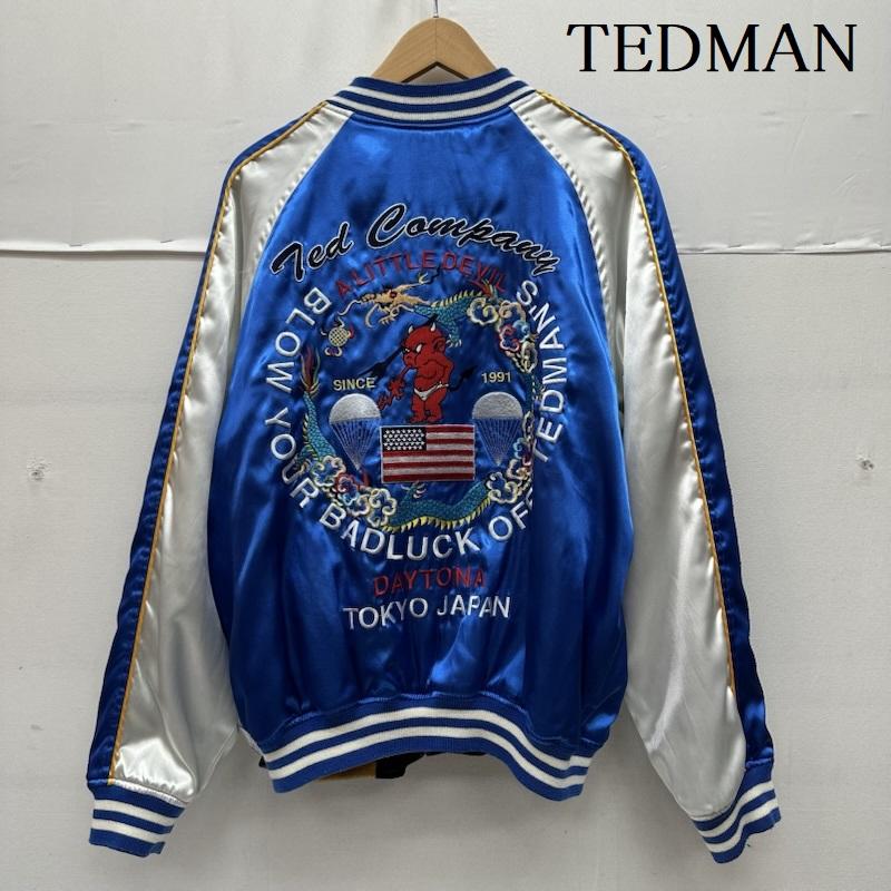 テッドマン TEDMAN ジャケット、上着 ジャンパー、ブルゾン Daytona デビル 龍 刺繍 リバーシブル スカジャン 42 青 / ブルー / blue X 黒 / ブラック / black メンズ USED 古着 中古 50169613