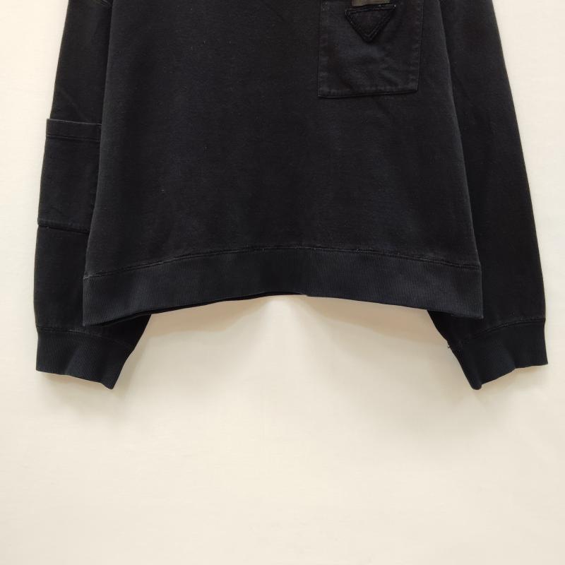 プラダ PRADA トレーナー 長袖 21SS トライアングル ロゴ オーバー サイズ スウェット シャツ L 黒 / ブラック / black レディース USED 古着 中古 50169615