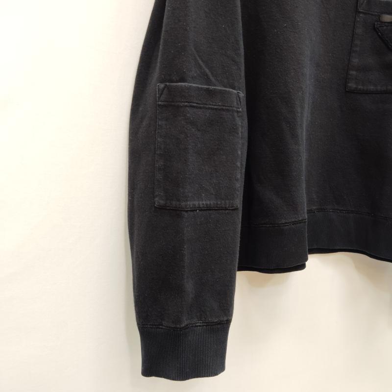 プラダ PRADA トレーナー 長袖 21SS トライアングル ロゴ オーバー サイズ スウェット シャツ L 黒 / ブラック / black レディース USED 古着 中古 50169615