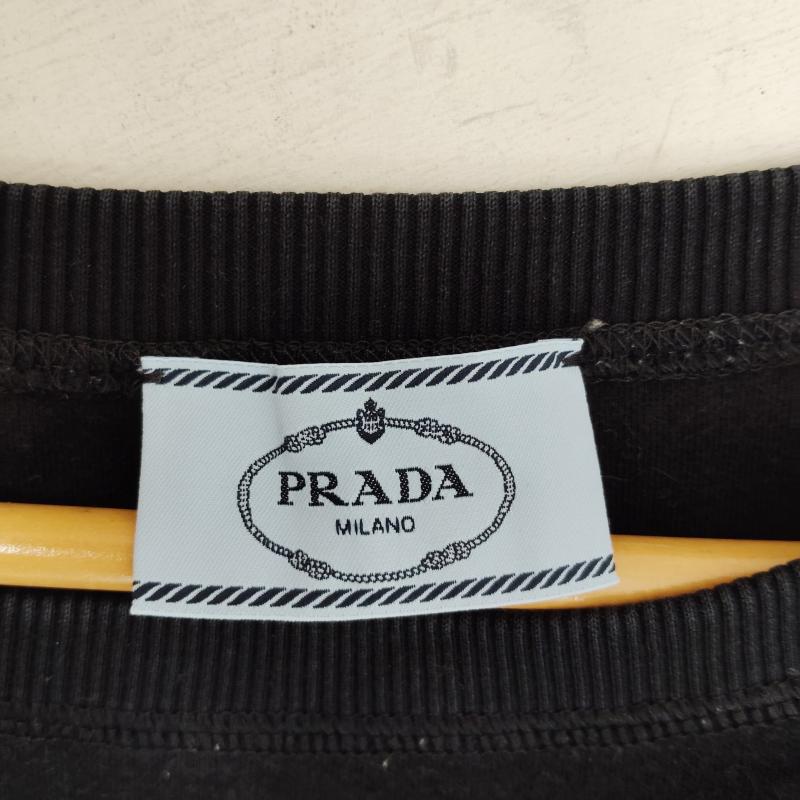 プラダ PRADA トレーナー 長袖 21SS トライアングル ロゴ オーバー サイズ スウェット シャツ L 黒 / ブラック / black レディース USED 古着 中古 50169615