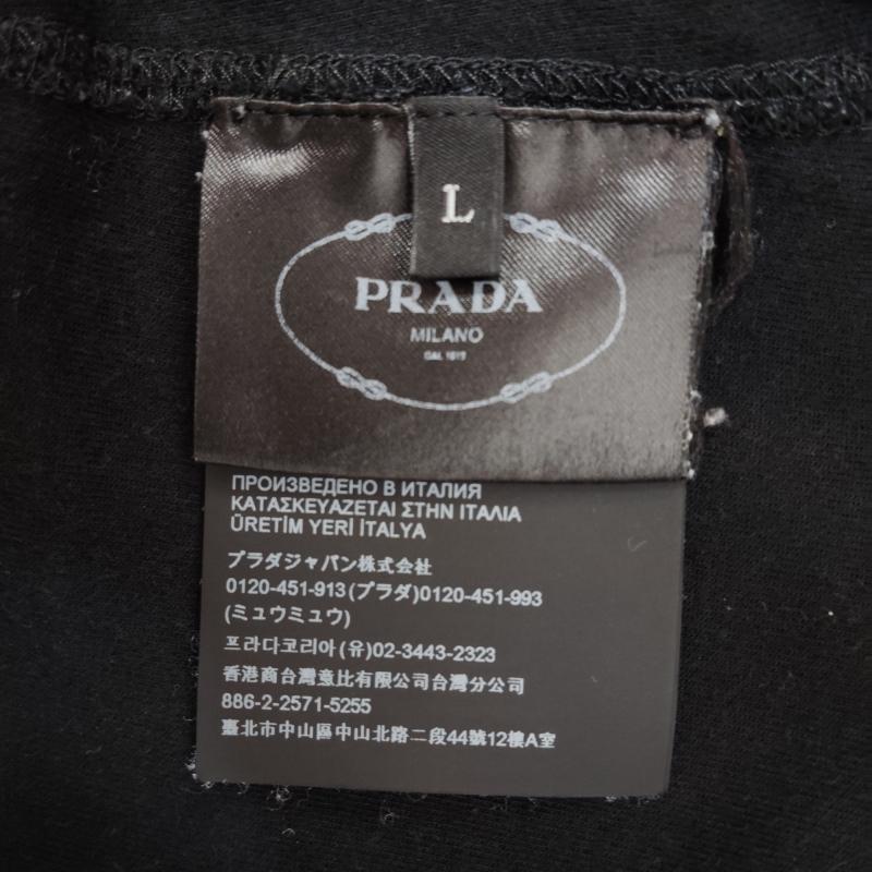 プラダ PRADA トレーナー 長袖 21SS トライアングル ロゴ オーバー サイズ スウェット シャツ L 黒 / ブラック / black レディース USED 古着 中古 50169615