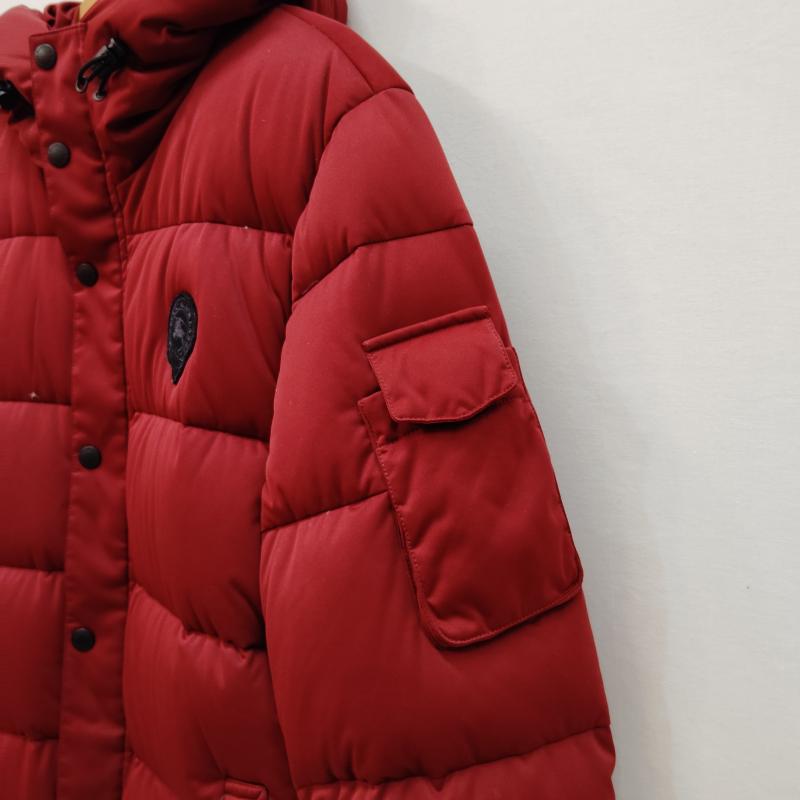 バーバリーブラックレーベル BURBERRY BLACK LABEL ジャケット、上着 ダウンジャケット ロゴ ワッペン 付き ダウン ジャケット BMP21-319-18 L 赤 / レッド / red メンズ USED 古着 中古 50169619