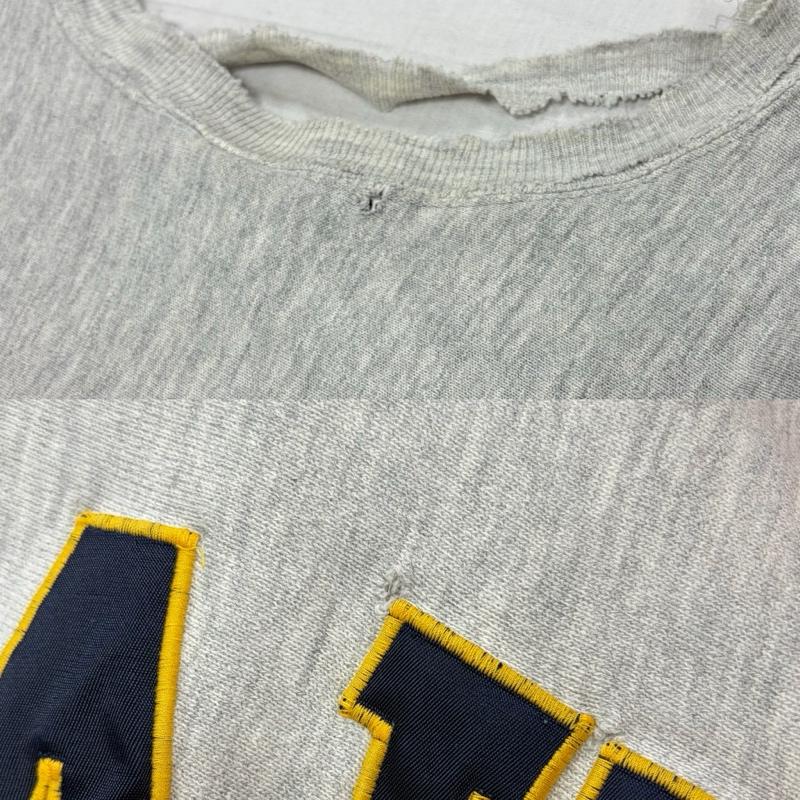 チャンピオン Champion トレーナー 長袖 90s REVERSEWEAVE リバースウィーブ プルオーバー スウェット トレーナー USA製 ヴィンテージ カレッジロゴ 刺繍 XL ロゴ、文字 灰 / グレー / gray X 紺 / ネイビー / navy X 黄 / イエロー / yellow メンズ USED 古着 中古 50169621