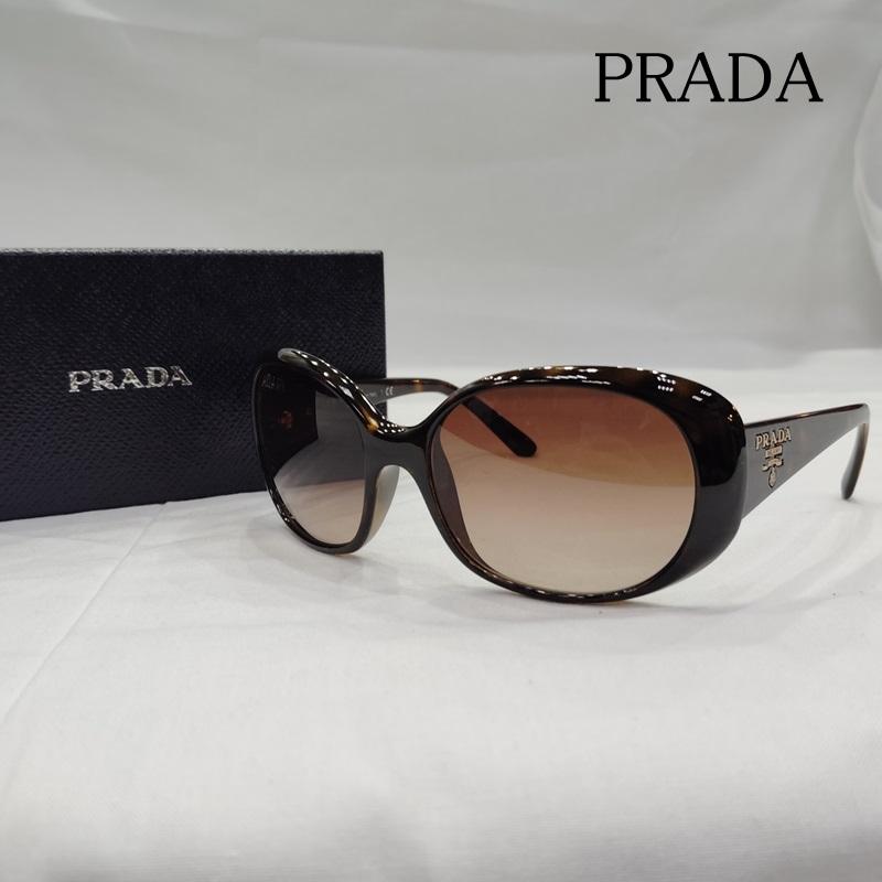 プラダ PRADA めがね・サングラス サングラス SPR26O SPR260 サイド ロゴ サングラス 57□17 茶 / ブラウン / brown レディース USED 古着 中古 50169623