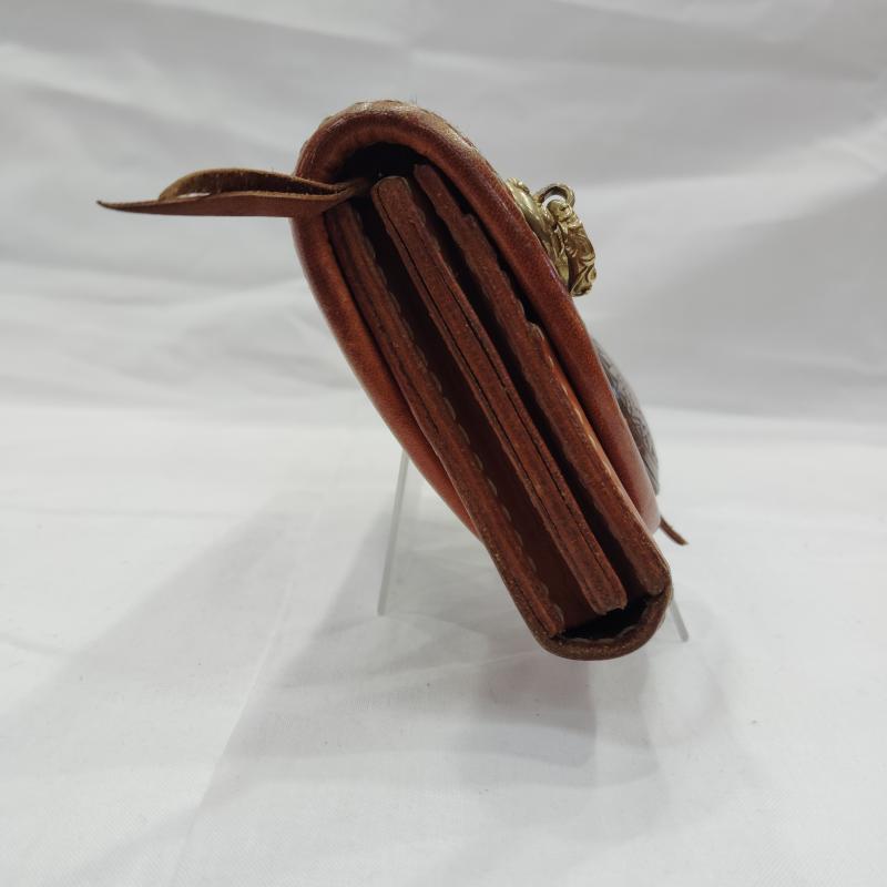 ラッキージョン LUCKY JOHN 財布 長財布 コンチョ ラグ レザー ウォレット 長財布 - 青 / ブルー / blue X 茶 / ブラウン / brown メンズ USED 古着 中古 50169629