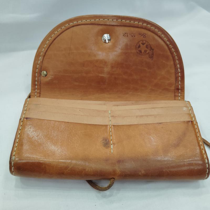 ラッキージョン LUCKY JOHN 財布 長財布 コンチョ ラグ レザー ウォレット 長財布 - 青 / ブルー / blue X 茶 / ブラウン / brown メンズ USED 古着 中古 50169629