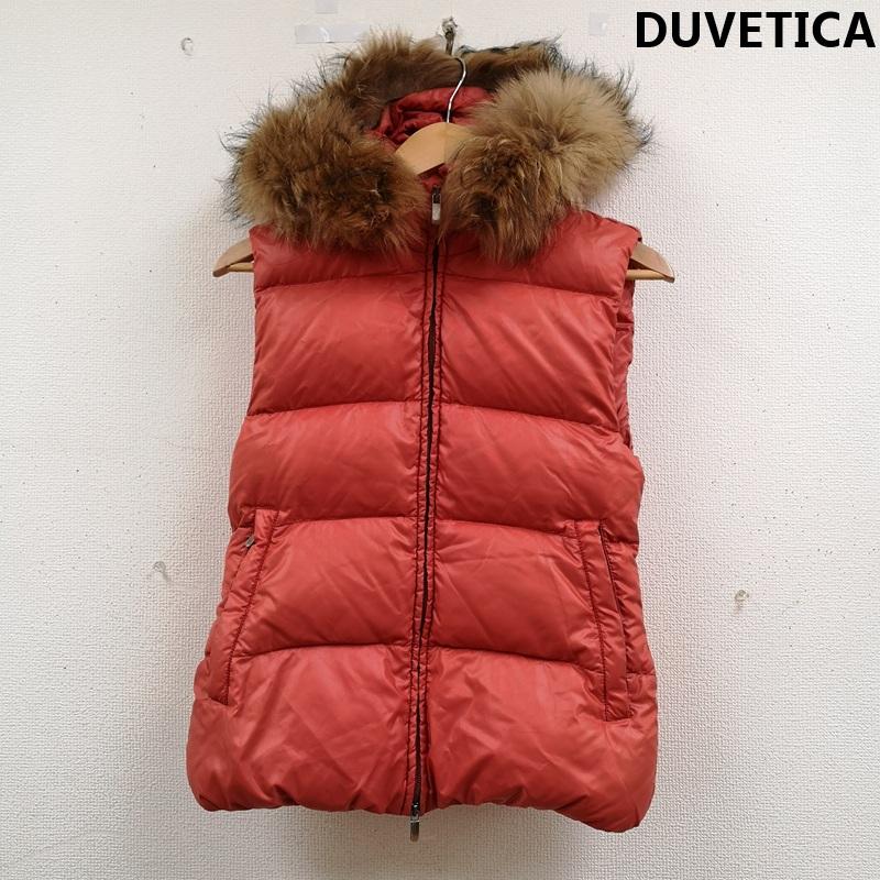 デュベティカ DUVETICA ジャケット、上着 ダウンベスト ブルガリア製 Goccia ラクーンファー ダウン ベスト D.032.00.MFN-1001R 38 橙 / オレンジ / orange レディース USED 古着 中古 50169630