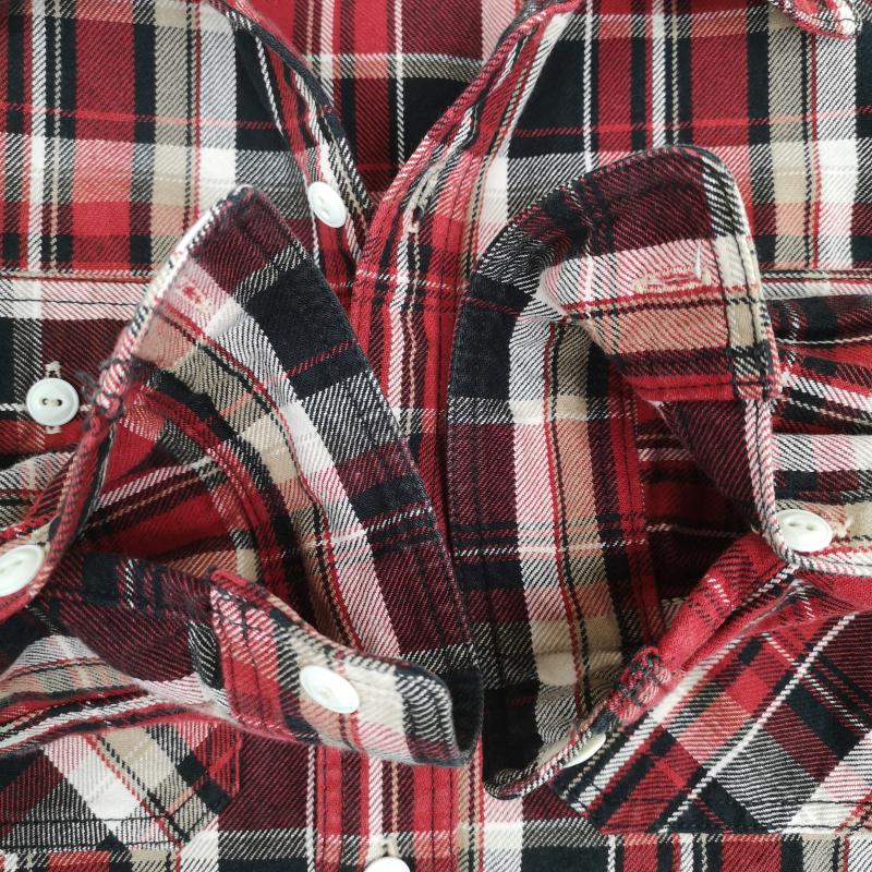 エイトジー EIGHT-G シャツ、ブラウス 長袖 日本製 19FW チェック フランネル ワーク シャツ ネルシャツ 8LS-49 M 赤 / レッド / red メンズ USED 古着 中古 50169632
