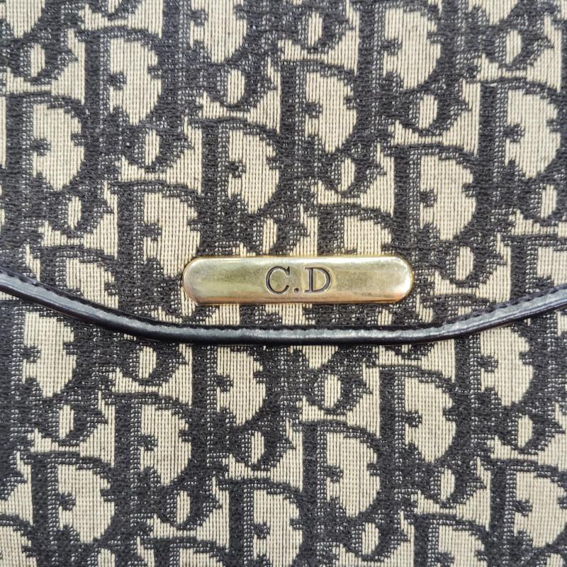 クリスチャンディオール Christian Dior クラッチバッグ、パーティバッグ クラッチバッグ、パーティバッグ 90s オールド トロッター 柄 クラッチバッグ ロゴ ゴールド プレート 黒 / ブラック / black X ベージュ / ベージュ / beige レディース USED 古着 中古 50169634
