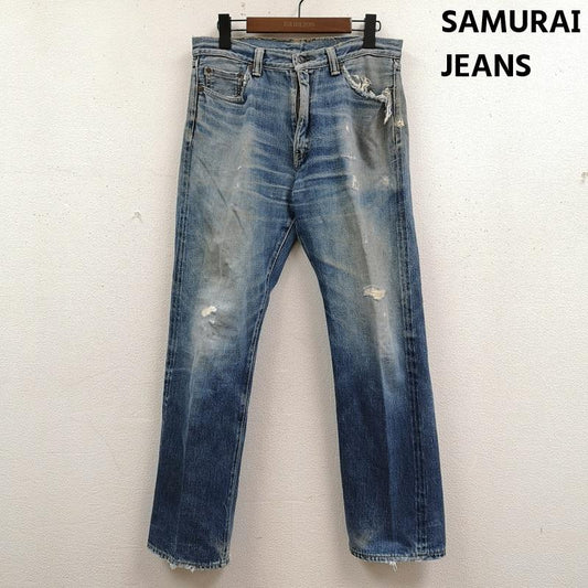 サムライジーンズ SAMURAI JEANS パンツ デニム、ジーンズ 日本製 影武者ステッチ ジップフライ タイト ストレート デニム パンツ S0505XX 34インチ インディゴ / インディゴ / Indigo メンズ USED 古着 中古 50169636