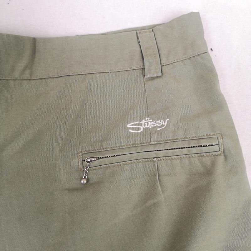 ステューシー STUSSY パンツ ショートパンツ USA製 90s 紺タグ オールド チノ ハーフ パンツ ショーツ 31インチ カーキ / カーキ / khaki メンズ USED 古着 中古 50169639