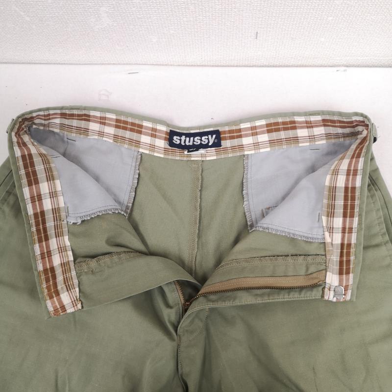 ステューシー STUSSY パンツ ショートパンツ USA製 90s 紺タグ オールド チノ ハーフ パンツ ショーツ 31インチ カーキ / カーキ / khaki メンズ USED 古着 中古 50169639