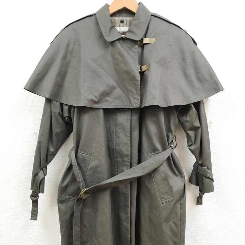 古着 USED コート トレンチコート PERRY ELLIS ケープ付き ロング トレンチ コート チャコールグレー / チャコールグレー / レディース USED 古着 中古 50169641