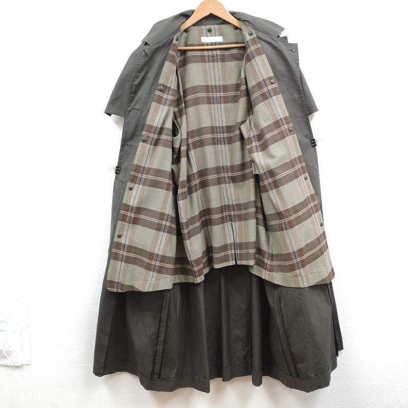古着 USED コート トレンチコート PERRY ELLIS ケープ付き ロング トレンチ コート チャコールグレー / チャコールグレー / レディース USED 古着 中古 50169641