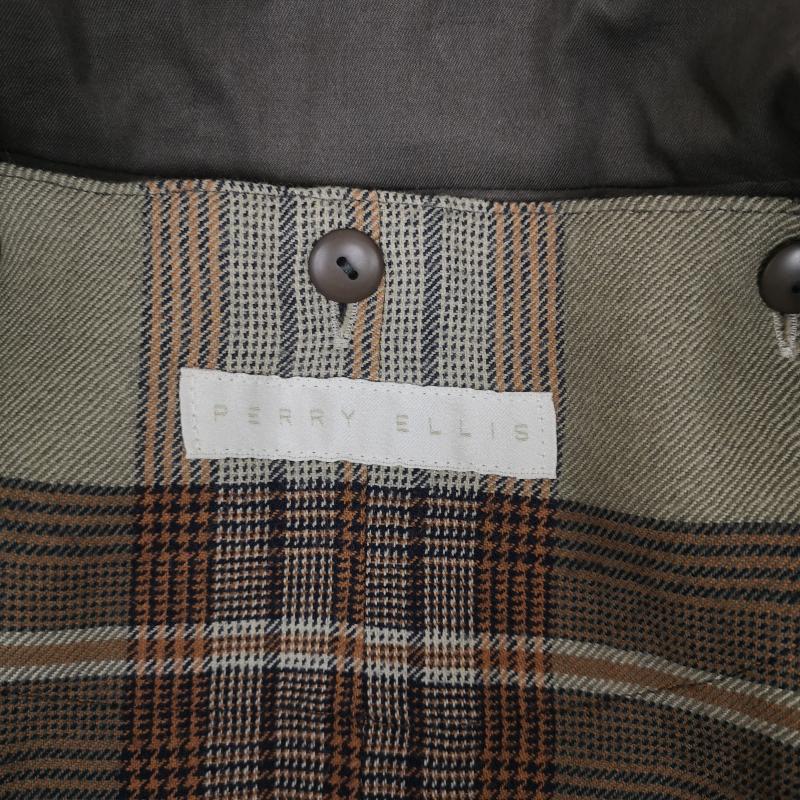 古着 USED コート トレンチコート PERRY ELLIS ケープ付き ロング トレンチ コート チャコールグレー / チャコールグレー / レディース USED 古着 中古 50169641