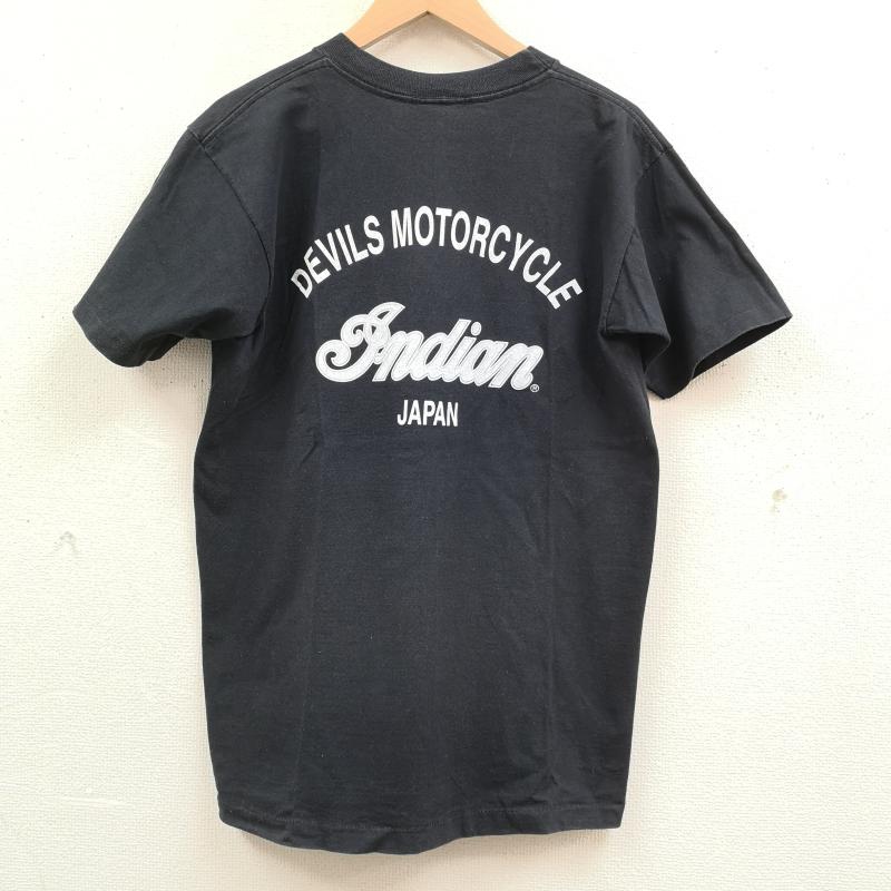 インディアン モーターサイクル INDIAN MOTORCYCLE Tシャツ 半袖 USA製 90s シングルステッチ バイカー グラフィック 半袖 Tシャツ S/S TEE M 黒 / ブラック / black X 紺 / ネイビー / navy メンズ USED 古着 中古 50169643