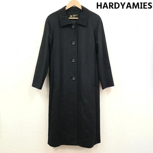 ハーディーエイミス HARDYAMIES コート コート一般 日本製 シングルブレスト ボタン仕様 ステンカラー ロング コート 33-1435-05 - 黒 / ブラック / black レディース USED 古着 中古 50169644