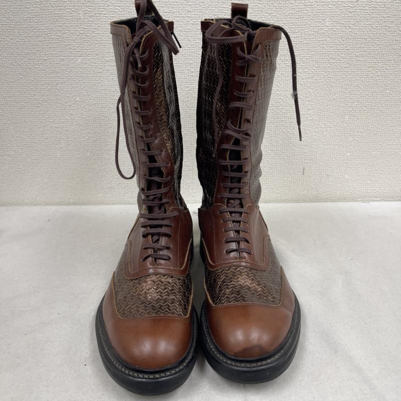 エヌハリウッド N.HOOLYWOOD ブーツ ロングブーツ MISTER HOLLYWOOD レザーコンビ レースアップ ロング ブーツ 26.0cm 茶 / ブラウン / brown メンズ USED 古着 中古 50169658