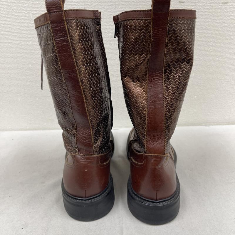 エヌハリウッド N.HOOLYWOOD ブーツ ロングブーツ MISTER HOLLYWOOD レザーコンビ レースアップ ロング ブーツ 26.0cm 茶 / ブラウン / brown メンズ USED 古着 中古 50169658