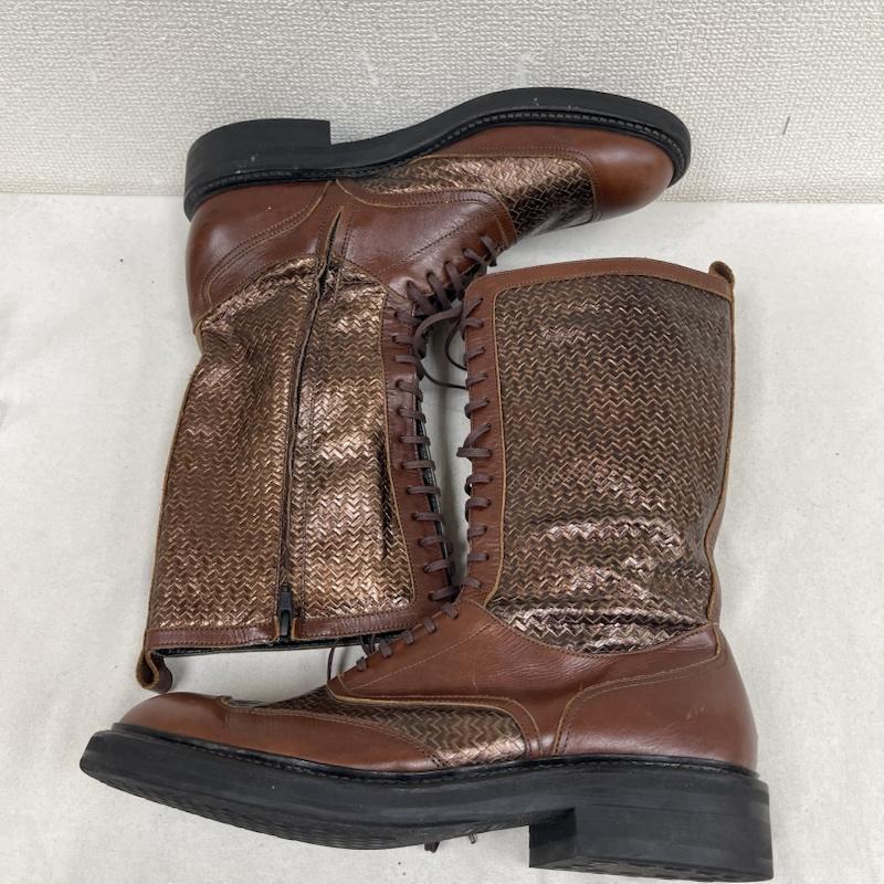エヌハリウッド N.HOOLYWOOD ブーツ ロングブーツ MISTER HOLLYWOOD レザーコンビ レースアップ ロング ブーツ 26.0cm 茶 / ブラウン / brown メンズ USED 古着 中古 50169658