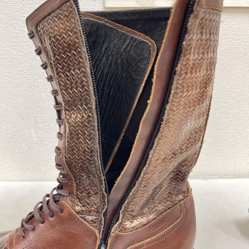 エヌハリウッド N.HOOLYWOOD ブーツ ロングブーツ MISTER HOLLYWOOD レザーコンビ レースアップ ロング ブーツ 26.0cm 茶 / ブラウン / brown メンズ USED 古着 中古 50169658