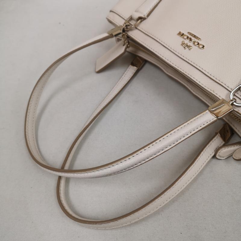 コーチ COACH ハンドバッグ ハンドバッグ クロスグレーン レザー クリスティー スモール キャリーオール ハンドバック F34673 - アイボリー / アイボリー / レディース USED 古着 中古 50169662