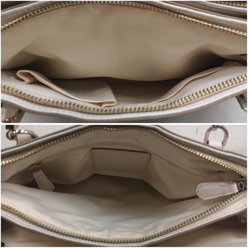 コーチ COACH ハンドバッグ ハンドバッグ クロスグレーン レザー クリスティー スモール キャリーオール ハンドバック F34673 - アイボリー / アイボリー / レディース USED 古着 中古 50169662